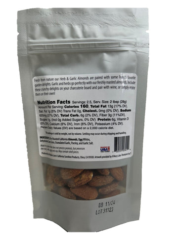 NEW! 2.5 oz Grazing Nuts - Herb & Garlic Almonds