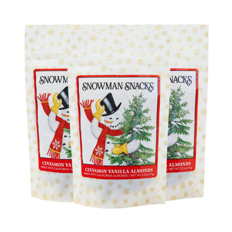 Snowman Snacks - Cinnamon Vanilla Almonds