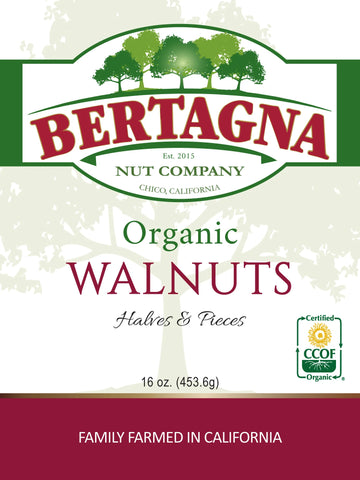 Bertagna Nut Co. 16 oz Organic Natural Walnuts