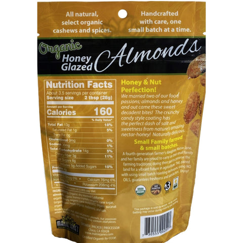 Honey Glazed Almonds made w/ Organic Almonds (3.5 oz)