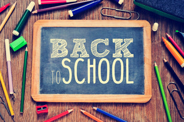 Back to School written on a chalkboard