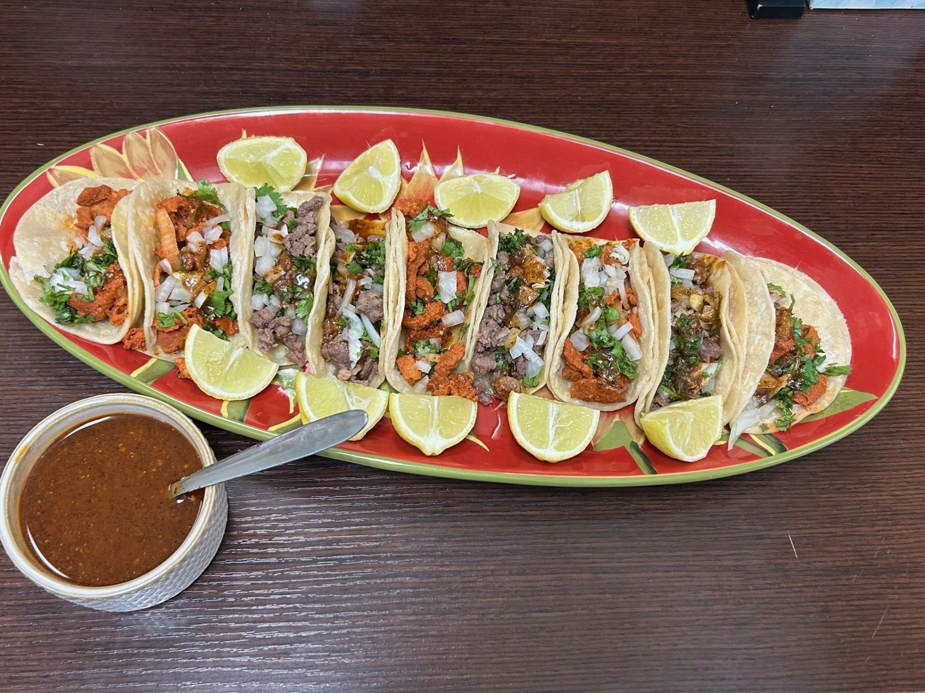 large plate of tacos