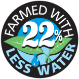 Logo farmed with 22% less water