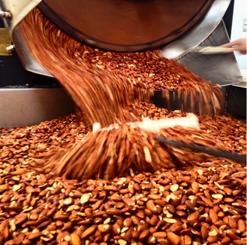 fire roasting almonds