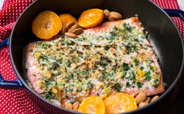 Roast Salmon with Orange Gremolata and Almonds (Recipe) – Maisie
