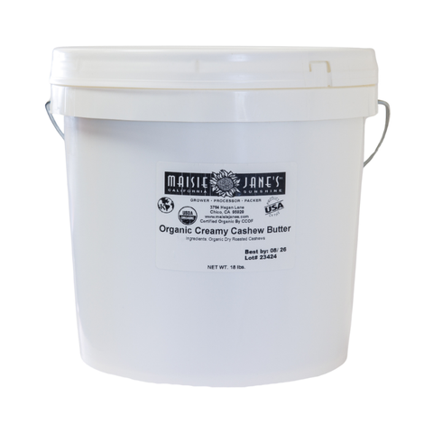 BULK Organic Cashew Butter, Creamy (18 lbs)