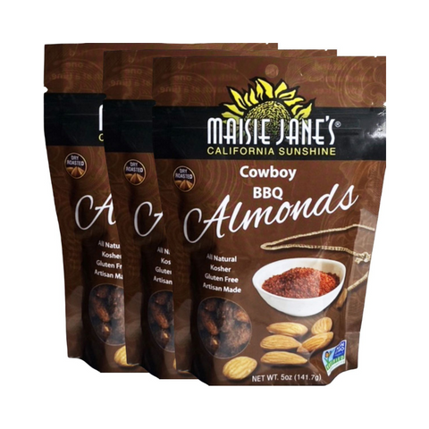 Group of 3 packages of Maisie Jane's Cowboy BBQ Almonds