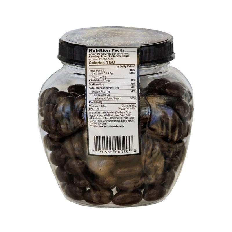 Triple Dipped Dark Chocolate Almonds - Party Jar