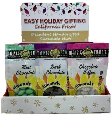 Chocolate Almonds Holiday Variety 18 ct. Pack & Display