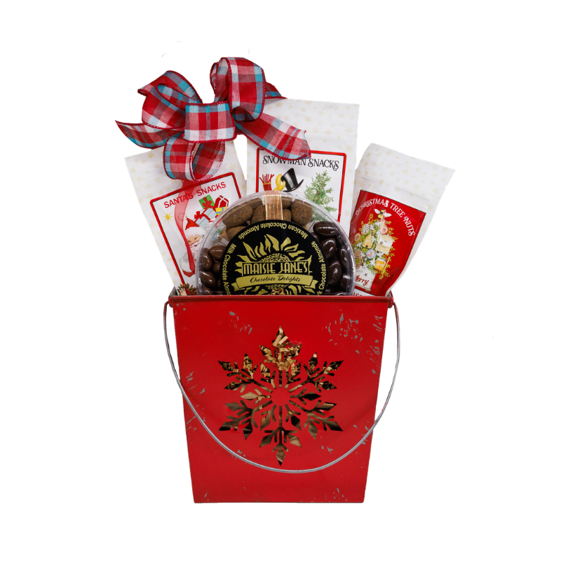 Winter Luminary Gift Basket-Red