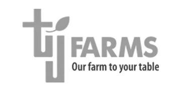 TJ Farms logo greyed out with the tagline 'Our farm to your table'