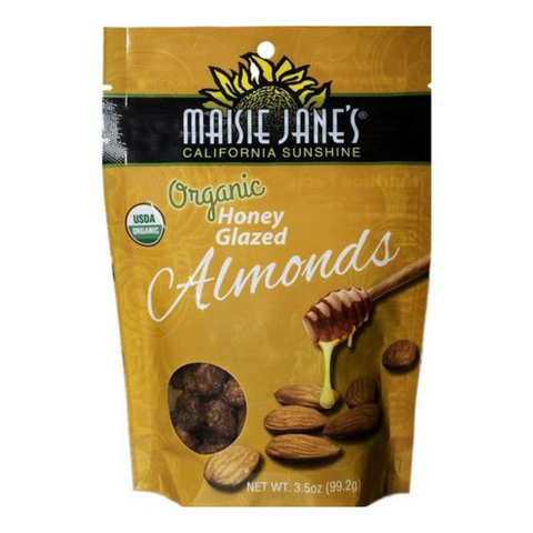 3.5 oz Organic Honey Glazed Almonds