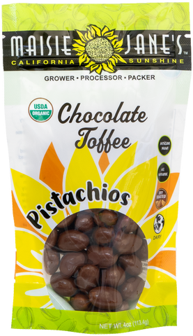 Organic Chocolate Toffee Pistachios (3.5 oz)