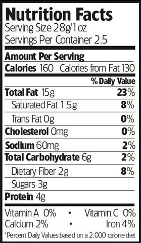 Nutrition Facts Cinnamon Glazed Walnuts