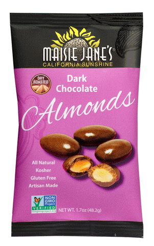 6 Pack- 1.7 Dark Chocolate Almonds