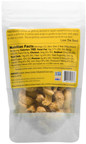 2.5 oz Bee - Honey Glazed Cashews