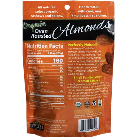 3.5 oz Organic Oven Roasted Almonds
