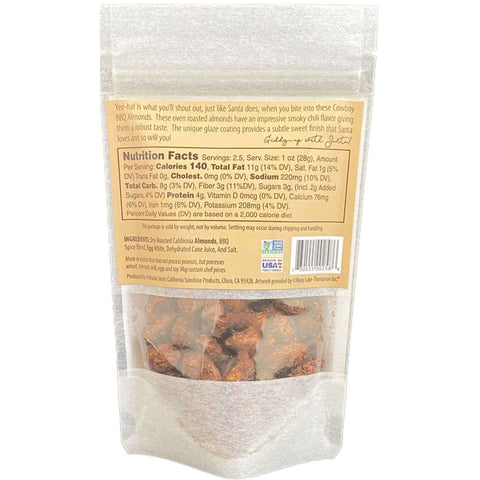 2.5 oz Cowboy Christmas Nuts - Cowboy BBQ Almonds