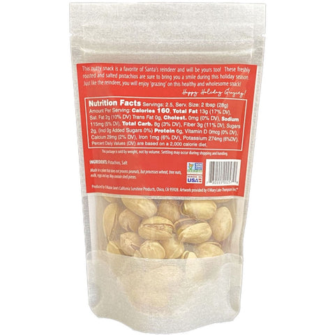 2.5 oz Reindeer Grazing Nuts - Roasted Salted Pistachios
